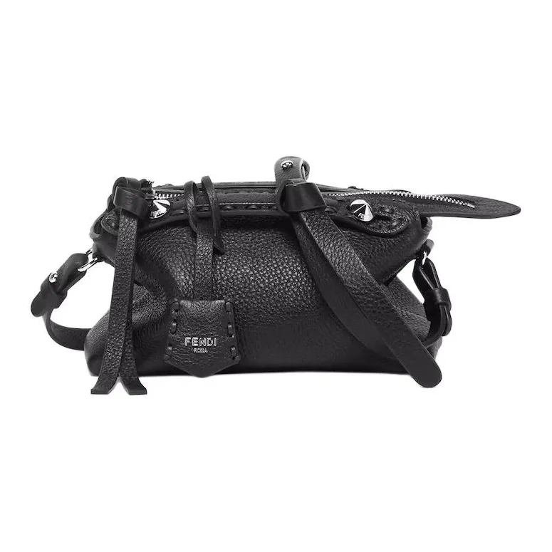FENDI Calfskin Handbag Mini Women's Black-1