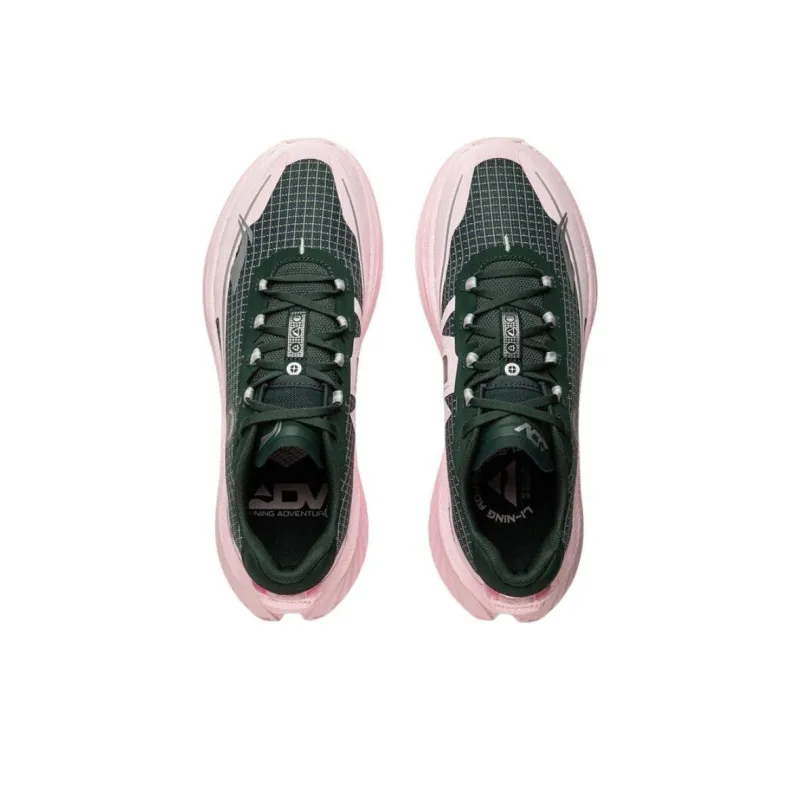LiNing Di Lu V2 Cushioning, Slip Resistant, Abrasion Resistant, Rebound Low Top Running Shoes Men's Pink Green-3