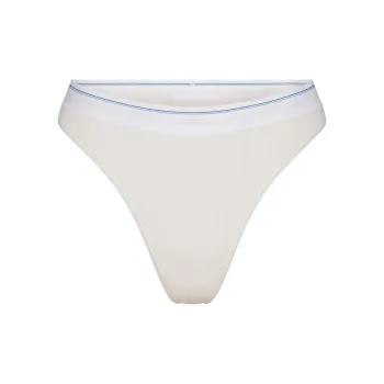 SKIMS FW24 Cotton Collection COTTON RIB THONG Underpants Women's 1 Pack Marble Stripe/Marble Stripes