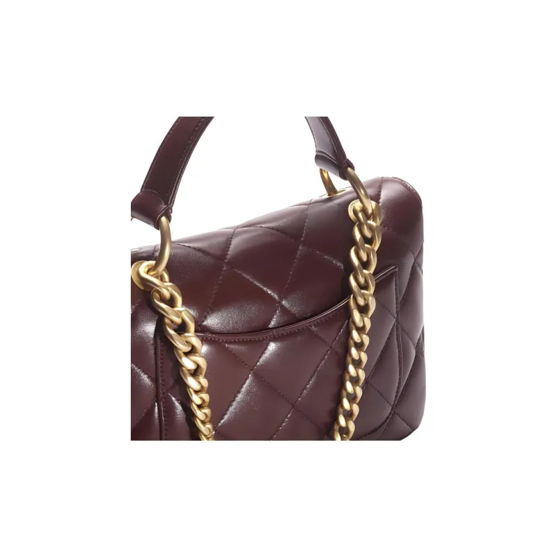 CHANEL Sheepskin Flap Bag, Shoulder Bag, Crossbody Bag, Handbag Women's Brown Red-3