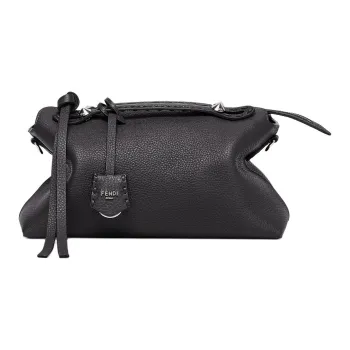 FENDI By The Way Series Calfskin One Shoulder Handbags Medium Size Women's Black