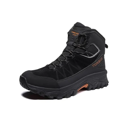 TOREAD Anti Slip Wear Resistant Mid Top Hiking Shoes Men's Black