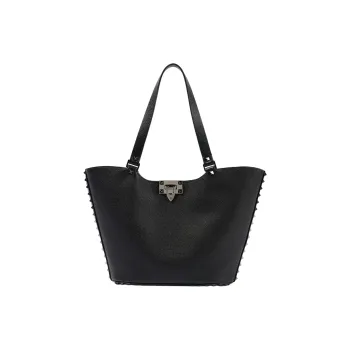 Valentino Calfskin Tote Bag Shopping Bag Handbag Shoulder Bag Women's Black