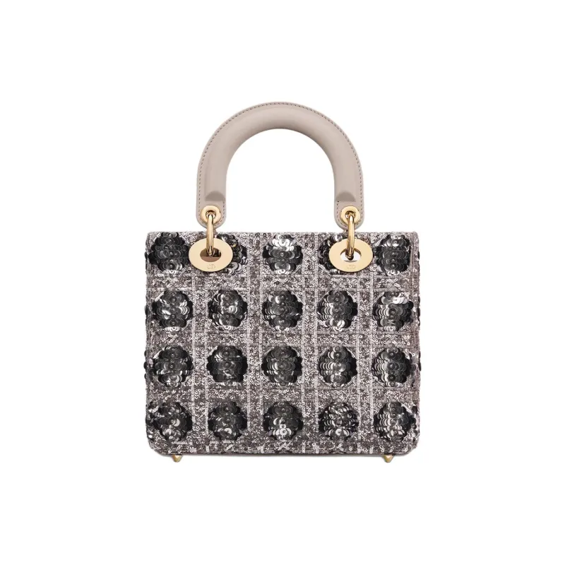 DIOR Lady Dior Cow Leather Lady Dior Bag, Shoulder Bag, Crossbody Bag, Handbag Small Size Women's Gray-2