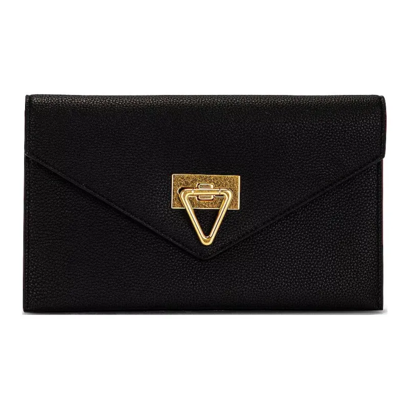 Bottega Veneta POINT Grained Calfskin Clutch Women's Black-0