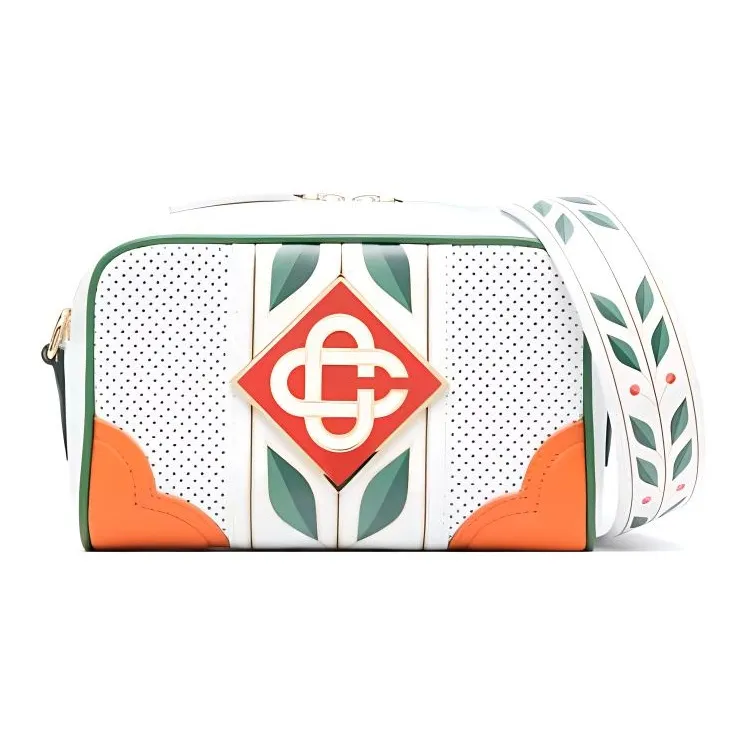 CASABLANCA Calfskin Shoulder Bag Crossbody Bag Men's White-0