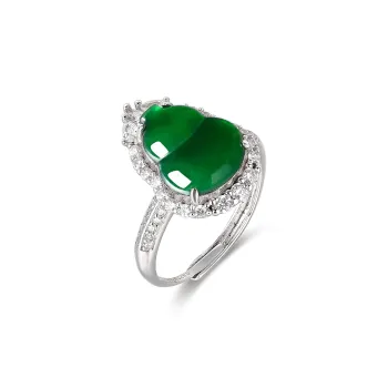 Cuiya Golden Building Ice Glutinous Jadeite Rings Women's
