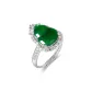 S925 Silver Full-Set Jadeite Gourd Open-Ended Ring
