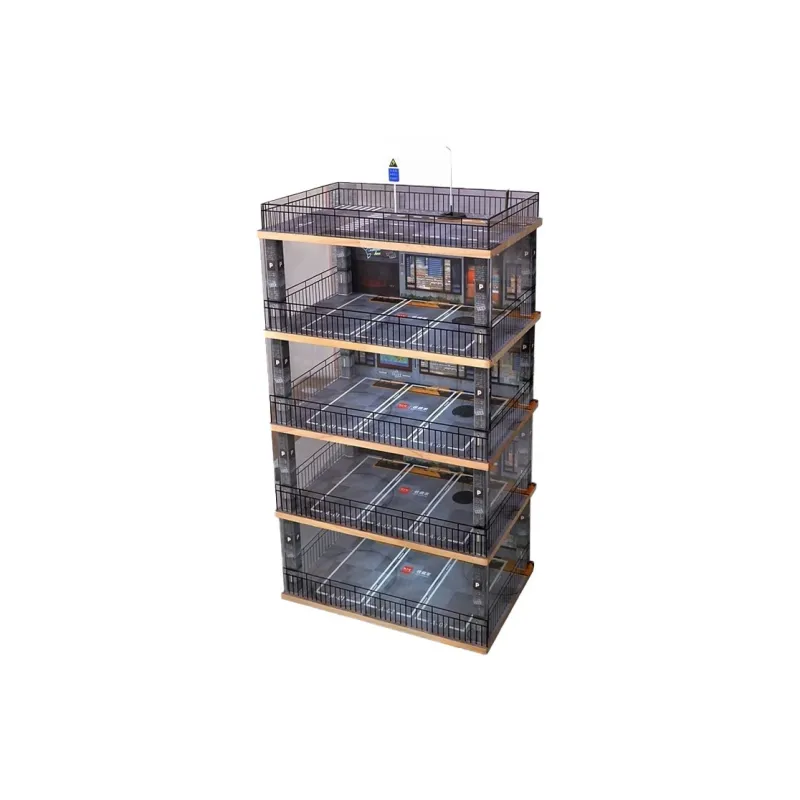 Kavi 1 24 LED Lit Dust Resistant Toy Car Storage Parking Lot Model Accessories-0