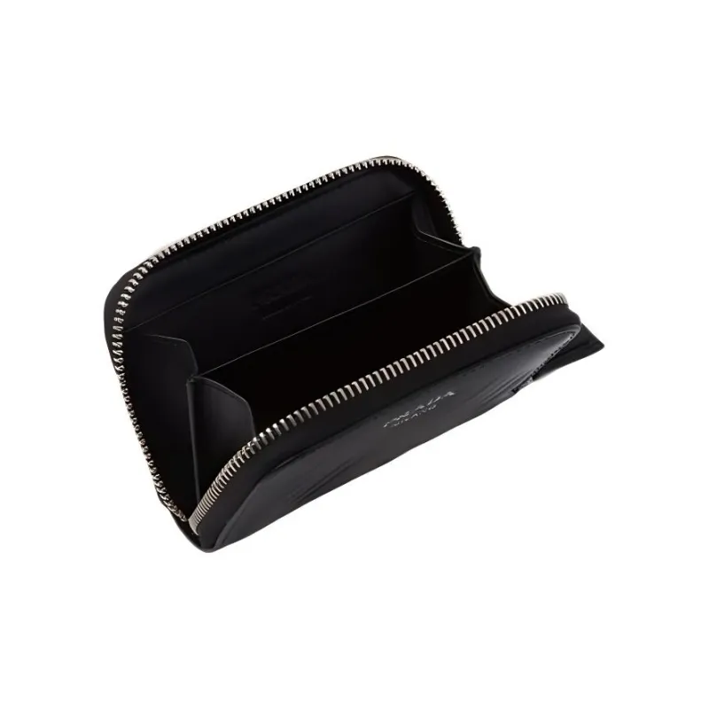 PRADA Brushed Leather Coin Purse Men's Black-3