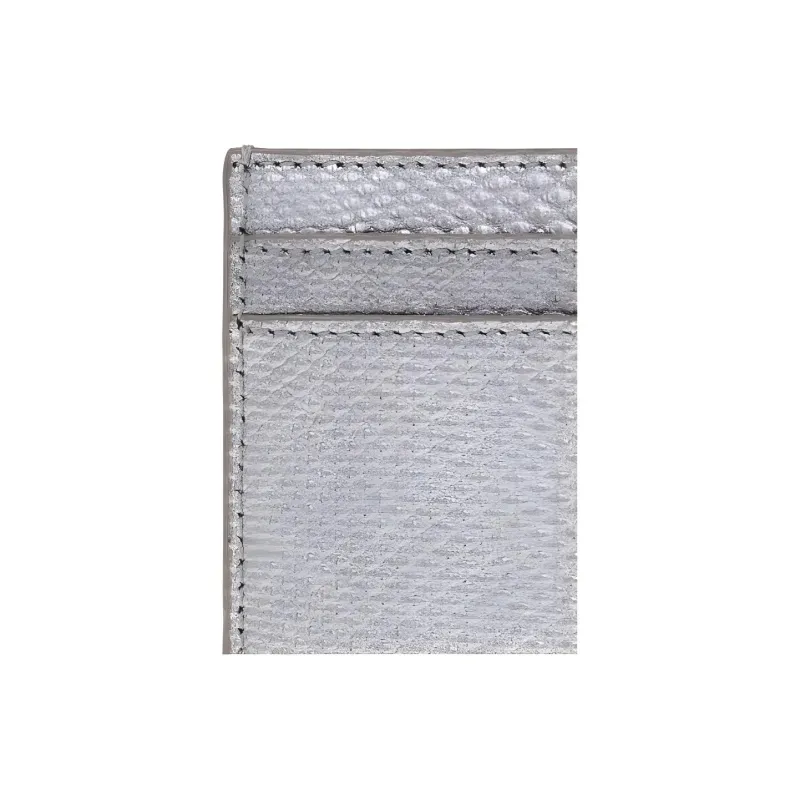 SAINT LAURENT Calfskin Card Holder Men's Silver-2