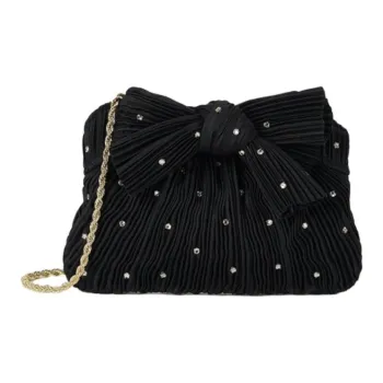 Loeffler Randall Polyester Jacquard One Shoulder Crossbody Clutches Medium Size Women's Black