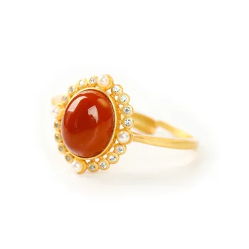 Honki Southern Red Agate Jade Rings Women's