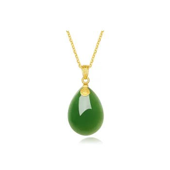 SUNFEEL Hetian Jade Pendant With 925 Sterling Silver Necklace Included Jasper Women's