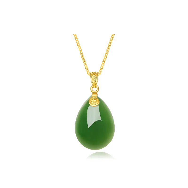 SUNFEEL Hetian Jade Pendant With 925 Sterling Silver Necklace Included Jasper Women's-0