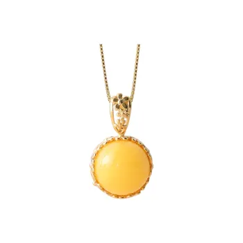 S&A Amber Fine Jade Necklaces Women's
