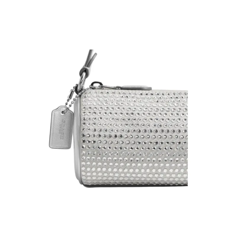COACH Nolita Fabric With Cow Leather Portable Crossbody Bag, Shoulder Bag Regular Women's Silver-2