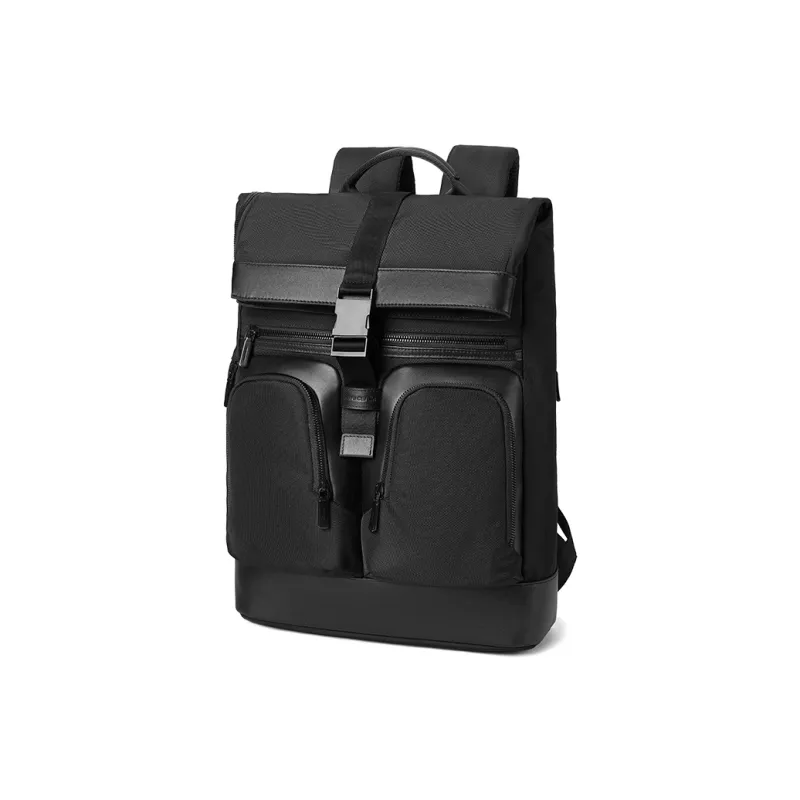 PIERRE CARDIN Synthetic Leather Backpack Laptop Bag Travel Backpack Tubas Unisex Black-3