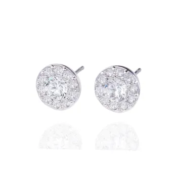 Givenchy Crystal Stud Earrings Unisex Silver