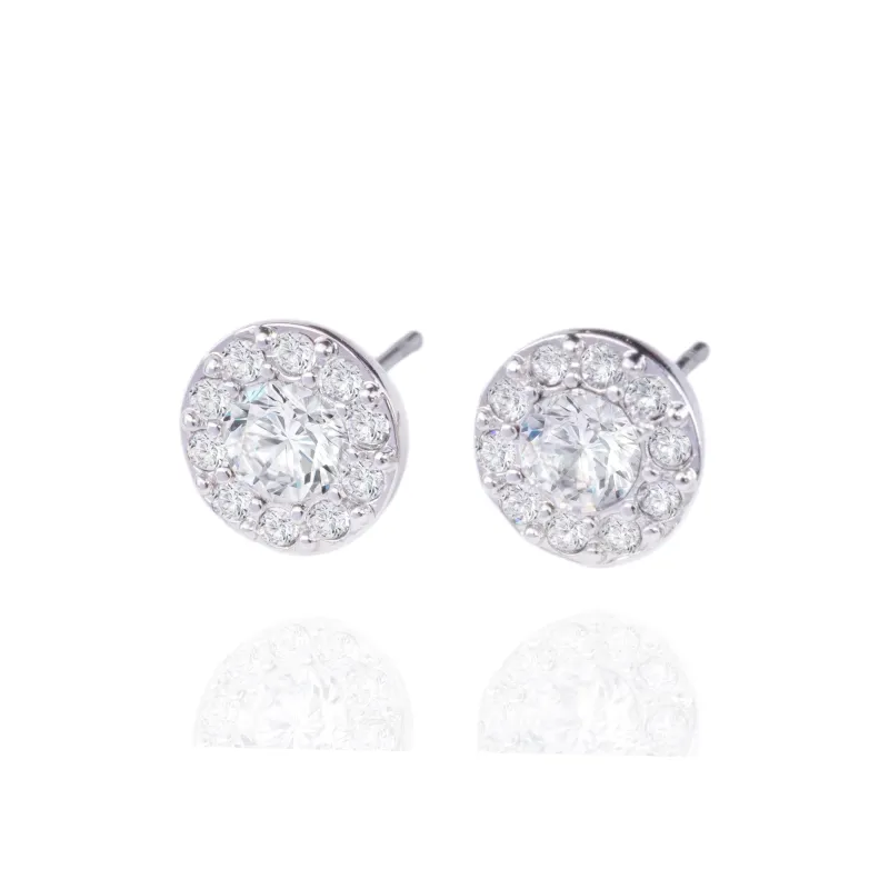 Givenchy Crystal Stud Earrings Unisex Silver-0