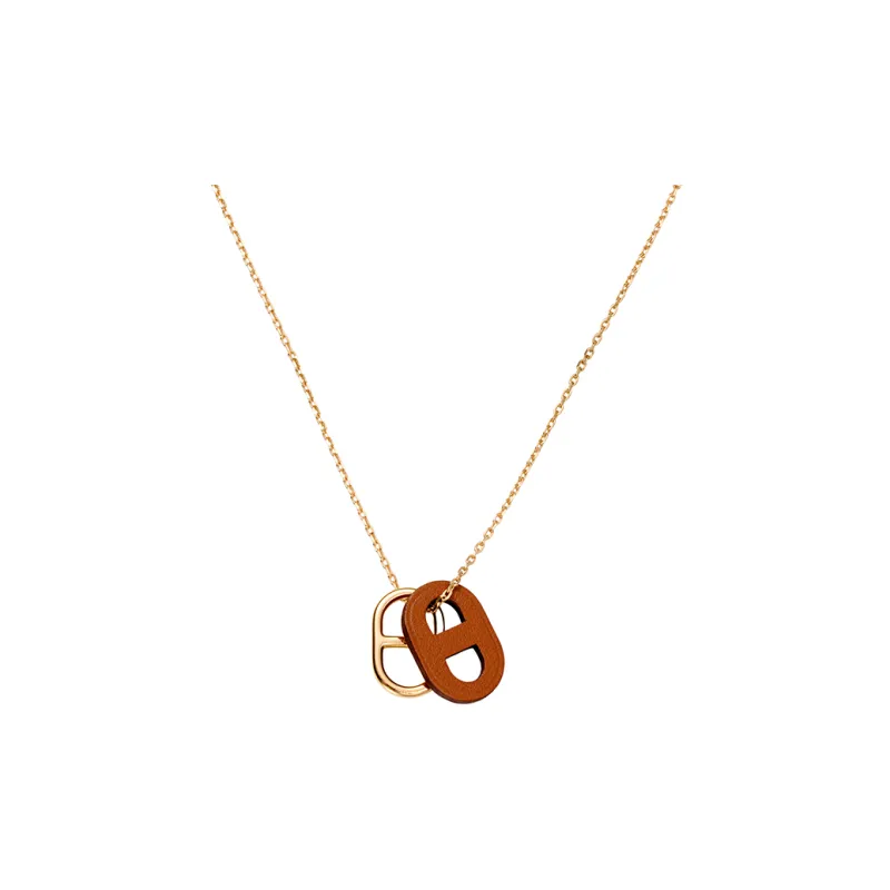 HERMES O'Maillon Alloy Necklaces Unisex Gold-1
