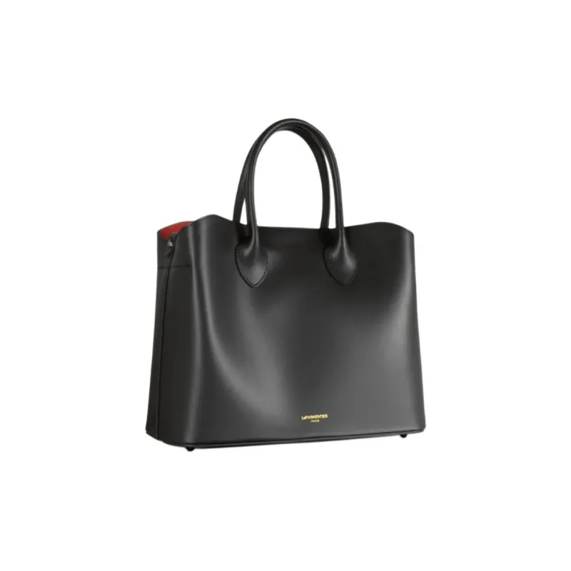 Le Parmentier Calfskin Tote Bag Shopping Bag Handbag Regular Women's Black-1