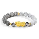 Golden Swallowing Auspicious Animal Beaded Bracelet