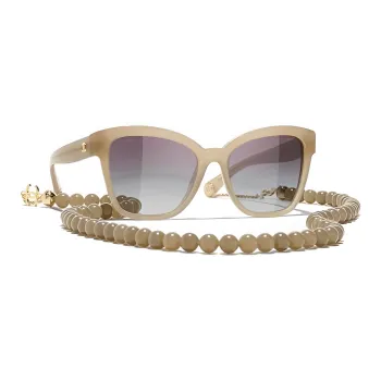 CHANEL Plate Frame Butterfly Sunglasses Women's