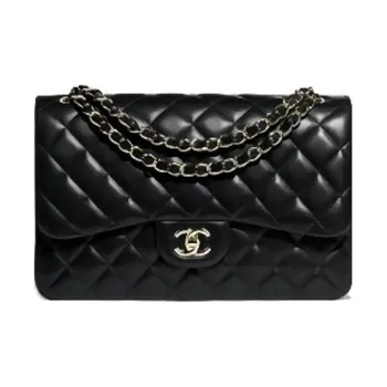 CHANEL Classic Flap CF Sheepskin Mouth Cover Bag Crossbody Bag Shoulder Bag Large Size Women's Black
