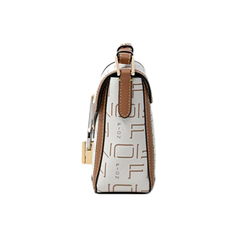 FION Canvas Coating/Metal Parts Shoulder Bag Women's Multicolor-11