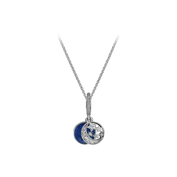 Pandora 925 Sterling Silver Necklace Set Women's Blue