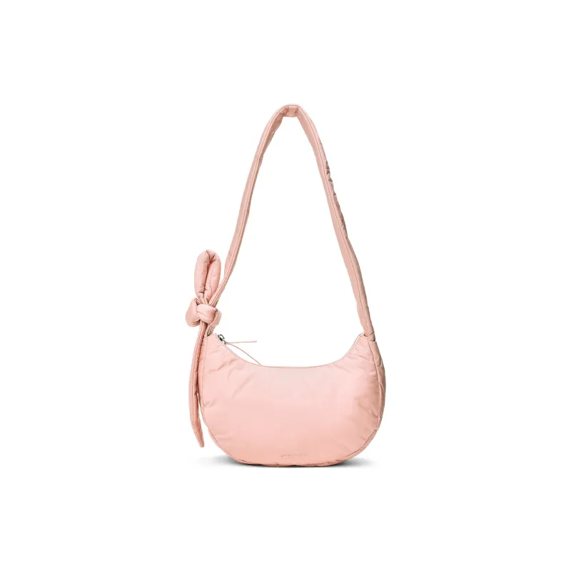 CHARLES&KEITH Fabric Shoulder Bag Large Size Women's Noir Black/Pink-5