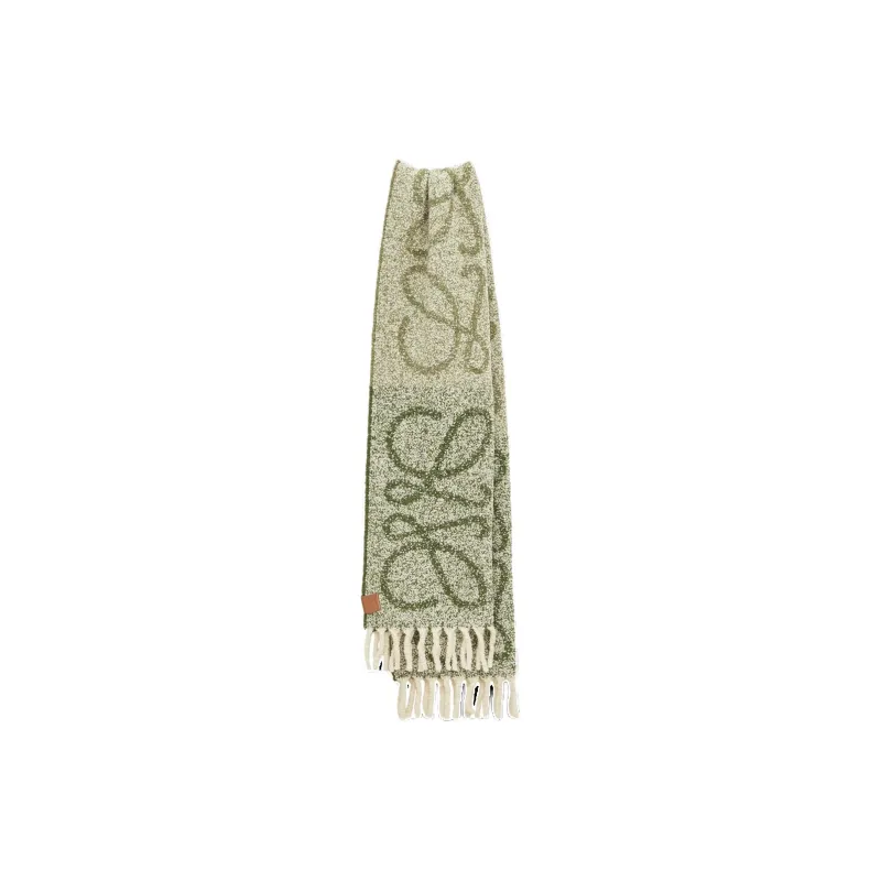 LOEWE Alpaca, Wool, Polyamide Knit Scarves Women's Green/Khaki Green-2