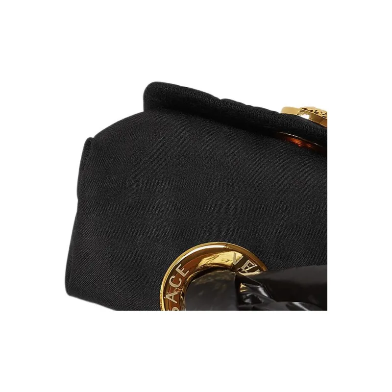 VERSACE Leather Pet Waste Bag Holder Unisex Black-3