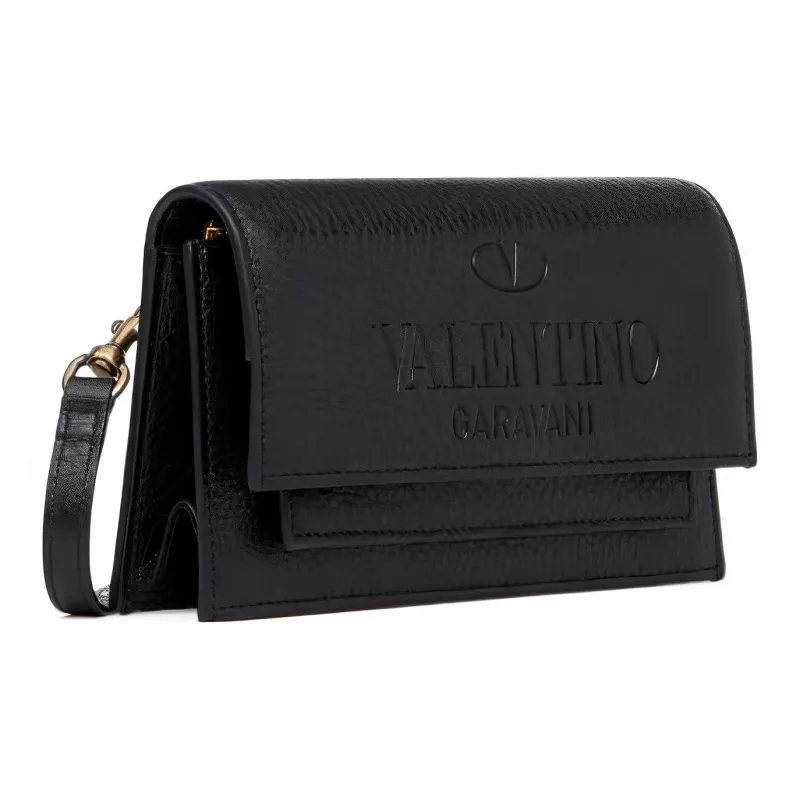 Valentino Leather European-Style Wallet Men's Black-1