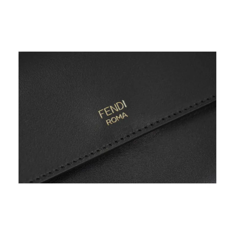 FENDI Leather With Velvet Crossbody Bag Shoulder Bag Extra Mini Women's Black-10