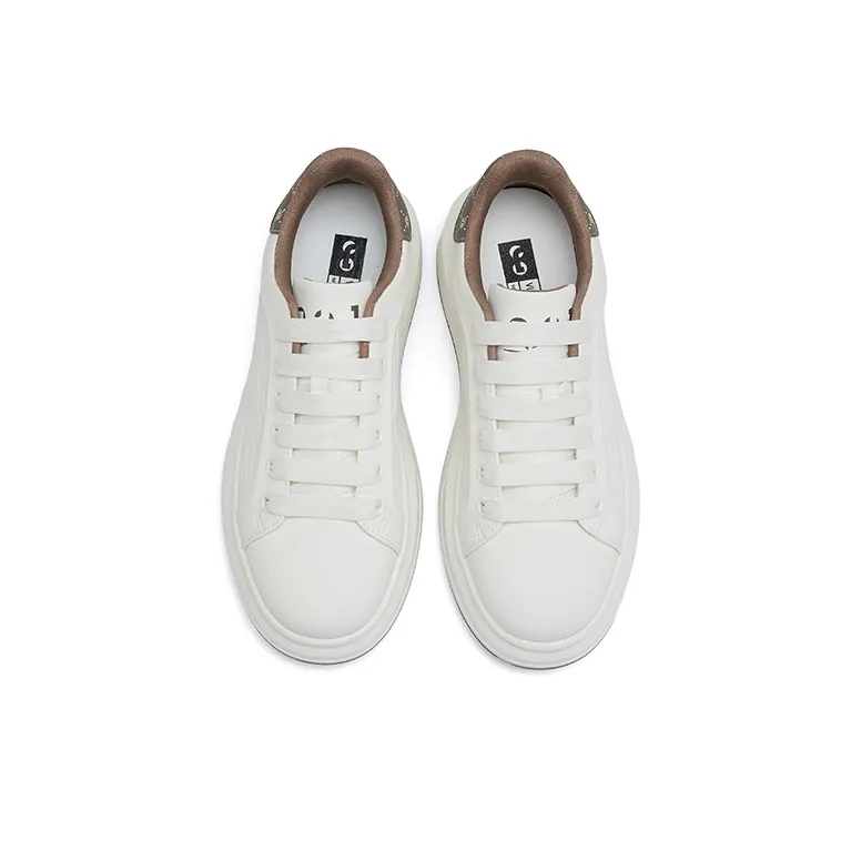 JOSINY Lightweight And Breathable Low Top Attractive And Versatile Skateboard Shoes, White Sneakers Unisex-4