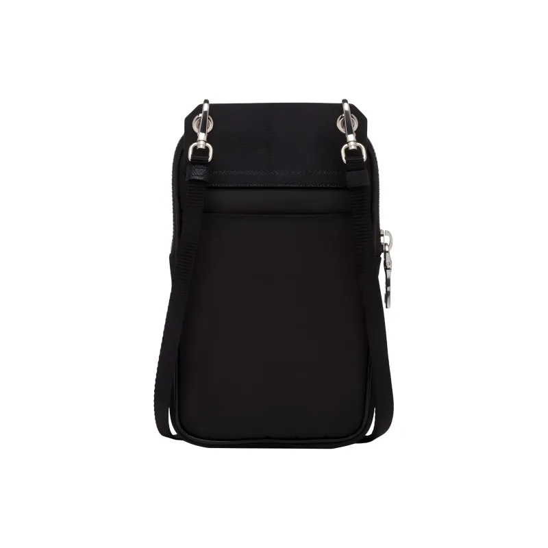 PRADA Nylon And Leather Cell Phone Pouch Men's Black-1