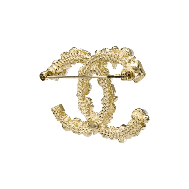 CHANEL Brooches Artificial Pearl Brooches Women's Gold-2