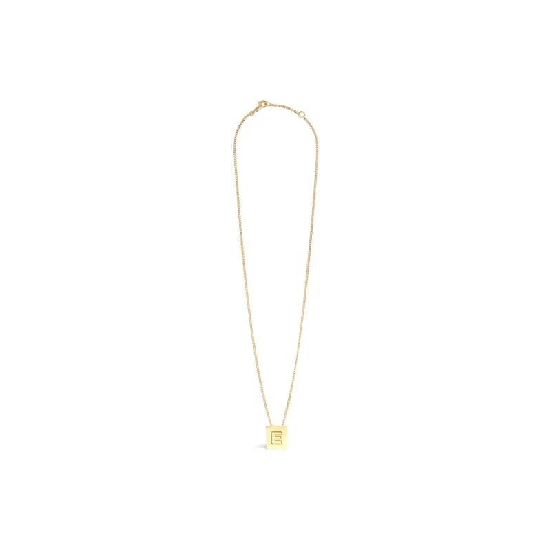 CELINE Alphabet E Necklace In Brass With Gold Finish-1