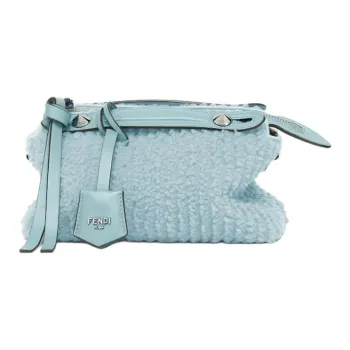 FENDI By The Way Series Sheepskin Combined With Calfskin Shoulder Bag Crossbody Bag Handbag Mini Women's Light Blue