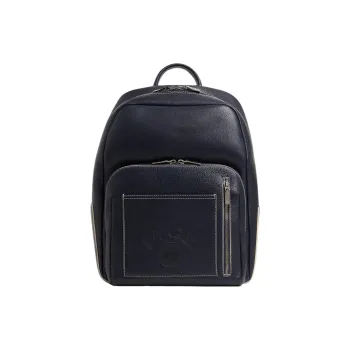 LANCEL ROLAND GARROS Collaboration Grained Cow Leather Backpack Small Size Unisex Black