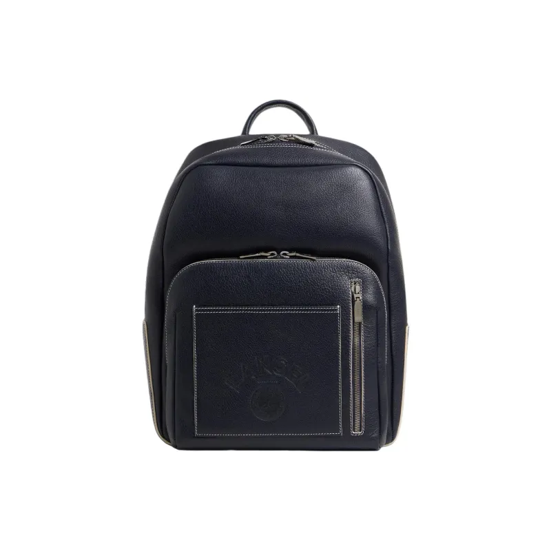 LANCEL ROLAND GARROS Collaboration Grained Cow Leather Backpack Small Size Unisex Black-0