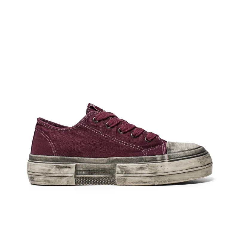 Mengsai Abrasion Resistant Slip Resistant Low Top Canvas Shoes Men's Red-1