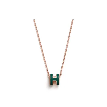 HERMES POP H Collection Rose Gold Plated Metal Necklaces Women's Rose Gold