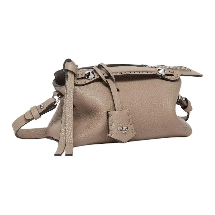 FENDI Calfskin Shoulder Bag, Crossbody Bag, Handbag Mini Women's Gray-2