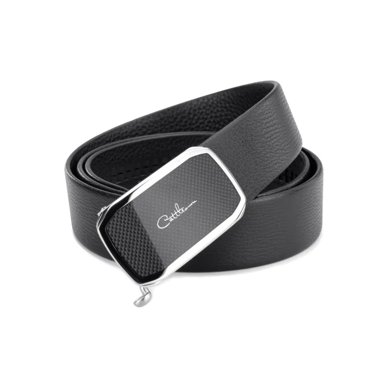 Cows Reign Stainless Steel Automatic Buckle Belt Versatile Business Pants Belt Leather Belts Men's Width 3.4cm-2