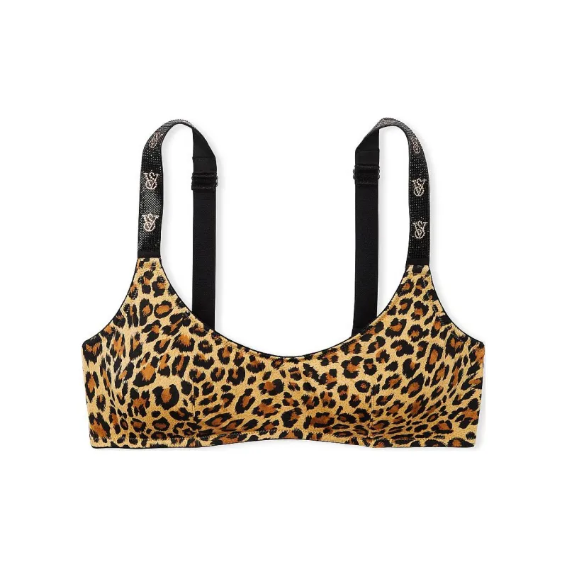 Victoria's Secret Very Sexy Shine Strap Scoop Bralette / Leopard Bra Women's Leopard Print-0