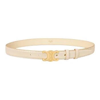 CELINE Snake Leather Leather Belts Women's Milk White Width  2.5CM