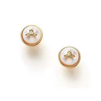 Vivienne Westwood Vintage Design Stud Earrings Women's Gold